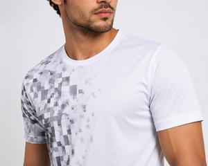 T-shirt décontracté à manches courtes pour homme, col rond, couleur unie, séchage rapide, en jersey tricoté polyester/coton, coupe classique, logo frontal, 180g, haute qualité - Product Image 5