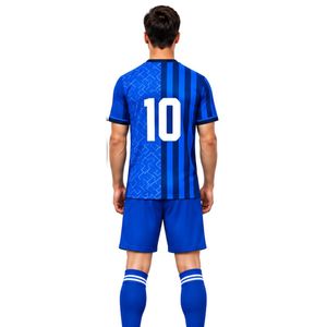 Conjunto de Uniforme de Fútbol Azul Rey para Hombre, Número 10, Camiseta de Manga Corta, Pantalones Cortos y Calcetines a Juego - Product Image 5