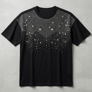 เสื้อยืด IBEX แบบสั่งทำพิเศษ ตกแต่งด้วยคริสตัล ทรงหลวม ผ้าฝ้าย 100% เนื้อนุ่ม ระบายอากาศได้ดี สไตล์ใหม่ทันสมัย สำหรับใส่ได้ทั้งชายและหญิง เหมาะสำหรับสตรีทแวร์ - Product Image 1