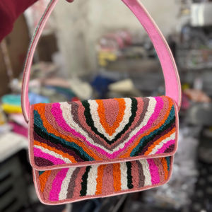 Embroidery Crafts, Cross-stitching & <b>Needlework</b> Seed Beaded Shoulder bag purse Handbag for Party Use Custom Design Colors - Product Image 6