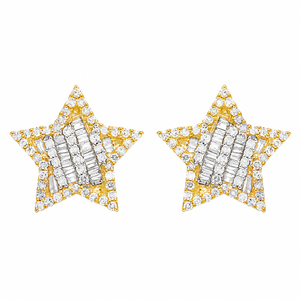 Womens Fashion Jewelry Iced Out 925 Sterling <b>Silver</b> Star Designer Charms Dainty Baguette Lab Grown Diamond <b>Stud</b> Earrings Gift - Product Image 1
