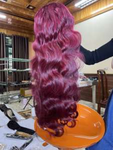 2024 vente en gros chaud dentelle frontale couleur bouclés perruque vierge vietnamien cheveux humains têtes d'entraînement pour les femmes noires à un prix pas cher - Product Image 5