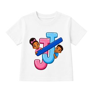 เสื้อยืดแขนสั้นสีขาวสำหรับวัยรุ่น พิมพ์ลายตัวอักษรแบบประสาน คอกลม สวมใส่สบาย น้ำหนักเบา เหมาะสำหรับทุกวัน แฟชั่นสำหรับสาวๆ - Product Image 1