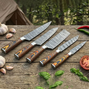 Artisan Made Damascus Steel Kitchen Knife Set Kitchen <b>Tools</b> With Natural Pattern And Long Lasting Durability - Product Image 1