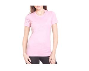 Camiseta de Manga Corta para Mujer, Corte Ajustado, Cuello en V, a Rayas, Ecológica, Mezcla de Poliéster/Algodón, Transpirable, en Azul Oscuro - Product Image 4