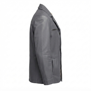 Chaqueta Blazer de Cuero Genuino para Hombre al por Mayor con Cuello Alto y Bolsillo Frontal con Cremallera, Impermeable y Transpirable, Abrigo Casual de Invierno - Product Image 2