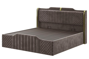 Modern Upholstered Velvet <b>Bed</b> Frame <b>Queen</b> Size Soft <b>Bed</b> <b>with</b> Quilted Headboard and Footboard - Product Image 4