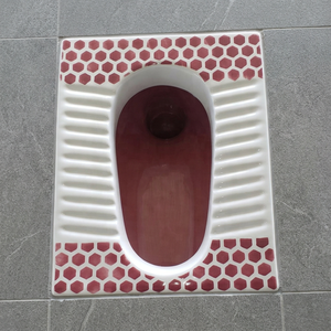 Modern Red Art Double Color <b>Ceramic</b> Squat Toilet <b>Pan</b> Orissa Eastern Sanitary Ware Indian Designer WC Export - Product Image 1