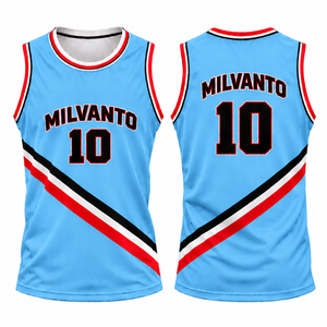 Camiseta de baloncesto personalizada azul cielo para hombres y mujeres |   Camiseta Deportiva de Alta Calidad 100% Poliéster Transpirable de Secado Rápido que Absorbe la Humedad - Product Image 1
