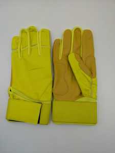 Blue Leather Batting <b>Gloves</b> With Hook And Loop Closure For Training Unisex Adult Ambidextrous Durable - Product Image 2