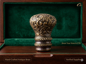 Empuñadura de Bastón de Latón Grabada Moderna de 5 Pulgadas, Diseño Vintage para Bastón de Madera, Venta al por Mayor OEM - Product Image 2