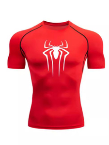 Camiseta de Compresión de Manga Larga para Hombre, Ecológica, Personalizada, con Logotipo de Araña Blanca Estampado en la Parte Delantera, de Secado Rápido, Spandex/Poliéster - Product Image 2