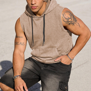 Breathable Fleece Unisex <b>Workout</b> Men's Bodybuilding Gym <b>Hoodie</b> Wholesale Custom Logo Winter Hooded Gym <b>Hoodie</b> Sleeveless - Product Image 4