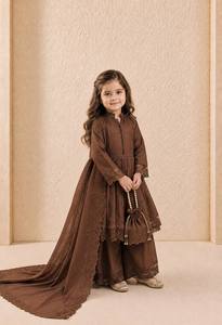 Nueva Colección de Vestidos para Niñas, Completamente Cosidos, para Fiestas, Bodas, Diwali, en Seda Romana Reversible - Product Image 2