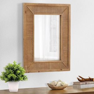 Wooden Framed <b>Wall</b> <b>Mirror</b> Decorative Rustic Vanity <b>Mirror</b> <b>for</b> Bathroom Bedroom Living Room Entryway Home Decor - Product Image 5