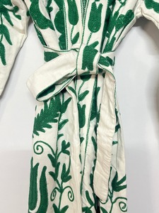Bata Larga de Algodón para Mujer con Bordado Floral, Ropa Casual de Primavera con Diseño de Bordado a Mano - Product Image 4