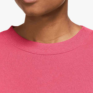 <b>Pink</b> Crew Neck Pullover Sweatshirt Regular Fit Solid Color Knitted Casual Unisex Long Sleeve - Product Image 4