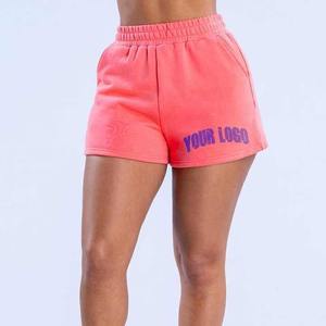 Pantalones Cortos Deportivos Personalizados con Logotipo para Mujer, Pantalones Cortos de Gimnasio con Cordón, Pantalones Cortos Deportivos de Algodón y Felpa para Mujer, Pantalones Cortos Casuales de Alta Calidad para Mujer - Product Image 1