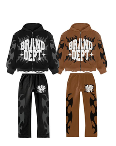 Ensemble de survêtement léger en molleton pour hommes, 100 % coton, respirant, écologique, décontracté, avec impression de logo, grandes tailles, vente en gros - Product Image 2