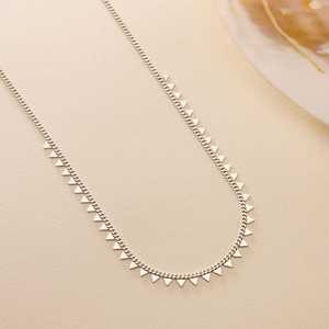 Hallmark <b>Silver</b> Rhodium Plated Minimalist Triangle Gourmet Chain Necklace - Product Image 2