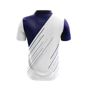 Men Navy White Sublimation Cricket Jersey Short Sleeve Sports Shirt Performance Match Wear <b>Athletic</b> Training Team Apparel - Product Image 2