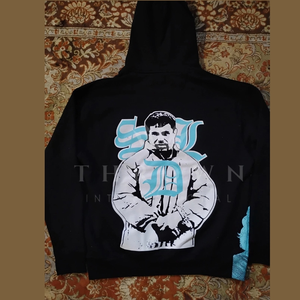 เสื้อฮู้ดดี้ผู้ชายแบบสวมใส่สบายสำหรับฤดูหนาว ผลิตตามสั่ง ขายส่ง คุณภาพสูง เนื้อผ้าหนา 100% ผ้าฝ้าย พิมพ์ลาย ทรงหลวม แขนยาว ปักลาย - Product Image 4