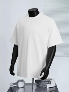เสื้อยืดคอตตอน 100% ทรงหลวมแบบดรอปโชว์เดอร์ สไตล์โอเวอร์ไซส์ ทรงบ็อกซี่ ใส่สบาย สตรีทแวร์ รับสกรีนโลโก้ คุณภาพสูง - Product Image 1