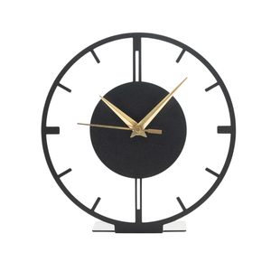 Horloge murale moderne en métal décorative noire et or, anniversaire, contemporaine, minimaliste, sonnerie horaire - Product Image 1
