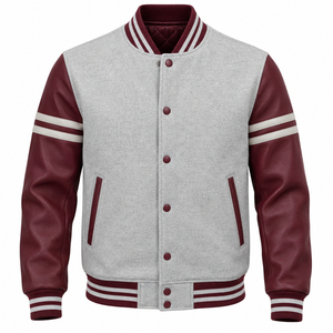 Chaqueta Varsity de Hombre Estilo Urbano con Mangas Largas, Diseño Letterman de Béisbol, para Invierno, con Capucha Frontal Personalizable - Product Image 4