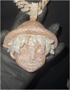 จี้หัว 3 มิติ แบบกำหนดเอง ดีไซน์หรูหรา เงินแท้ 925 ชุบทอง จี้ฮิปฮอป เครื่องประดับชั้นดี - Product Image 1