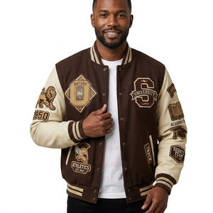Chaquetas Universitarias de Otoño, Chaquetas Varsity con Logotipo Personalizado, Chaquetas Varsity de Manga Larga, Chaqueta de Béisbol Informal para Hombre - Product Image 3