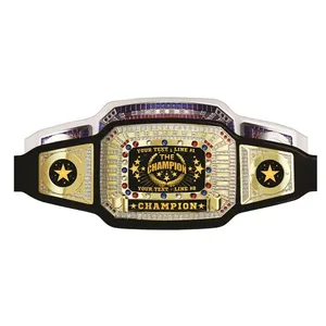 Cinturones de Campeonato Mundial de Boxeo MMA con Logotipos Personalizados, Cinturón de Cuero con Correa de Latón y Zinc para Adultos, Talla Adulto, WBC - Product Image 1
