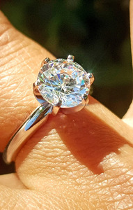 Bague de fiançailles en or 14 carats de style vintage Bijoux de mariage vintage de luxe Pierre de perles de diamant blanc cultivé en laboratoire pour les fêtes de cadeaux - Product Image 4