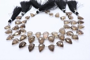 ลูกปัดควอตซ์สโมคกี้ทรงสามเหลี่ยมเจียระไนขนาด 8x11-9x13 มม. ลูกปัดพลอยควอตซ์สโมคกี้ทรงผูกโบว์ขนาด 8 นิ้ว เจียระไนทรงสามเหลี่ยม - Product Image 6