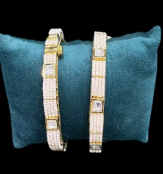 Classy Look Designer Premium Quality Kundan Two <b>Set</b> Of <b>Bangles</b> With Pearl Work for Women Wedding Party Wear For Girls - Product Image 2