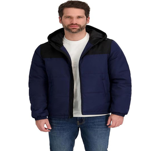 Premium Mens Lightweight Padded <b>Waterproof</b> Breathable Eco-Friendly Anti-UV Hooded PU Fabric Jacket Warm Quilted Winter Coat Full - Product Image 2