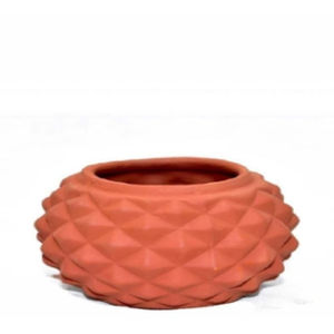 Jardinière en argile en forme de diamant - Écologique, légère, biodégradable, avec trou de drainage - Vente en gros - Fabriquée en Inde - Pour usage domestique et jardinage au sol - Product Image 3