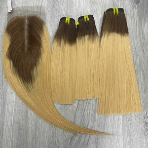 Ombre Or Couleur Avec Fermeture 2x6 Super Double Cheveux Dessinés Qualité Vietnamienne Haute Qualité - Product Image 3