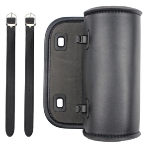 Sacoche de moto en cuir PU noir, sacoche à outils pour fourche avant, pour Harley Chopper Bobber - Product Image 3