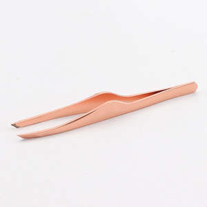 Pince à épiler personnalisée en acier inoxydable pour extensions de cils, pointes en fibre, prise parfaite, couleurs or/argent, pour retrait de cils, biseautée - Product Image 6