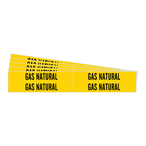 Marcador de Tuberías Flexible Autoadhesivo Brady para Identificación de Tuberías Industriales de Gas Natural - Product Image 1