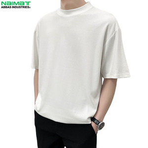 Camiseta Casual Lisa de Algodón 100% para Hombre, Corte Ajustado Personalizado, Ropa Urbana con Estampado, Prenda Ligera de Verano, Tops Lisos - Product Image 3
