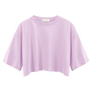 เสื้อยืดแขนสั้นผู้หญิงทรงปกติ สีพื้น เป็นมิตรกับสิ่งแวดล้อม ระบายอากาศได้ดี แห้งเร็ว ผ้าฟลีซ 100% ผ้าฝ้าย รับสั่งทำ - Product Image 5