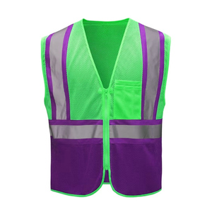 Chaleco de seguridad profesional de malla transpirable en diseño azul y burdeos, proveedor y fabricante de Pakistán - Product Image 5