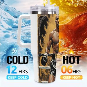 Gobelet isotherme en acier inoxydable 40 oz avec design personnalisé pour les fans de boxe - Product Image 6