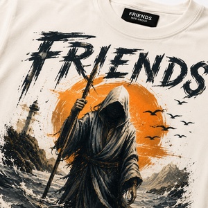 Camiseta de algodón para hombre, manga corta, corte regular, informal, cuello redondo, diseño estampado con ilustración de Reaper - Product Image 3