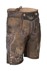 BAVARIAN <b>SHORTS</b> LEDERHOSEN SUEDE <b>LEATHER</b> TRACHTEN MEN WEARS OKTOBERFEST <b>SHORT</b> - Product Image 3