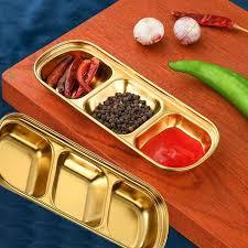 3 Compartment Sauce Dipping <b>Plate</b> for Condiments <b>Snacks</b> Appetizers Serving Tray for Ketchup Chutney Dips and Seasonings - Product Image 3