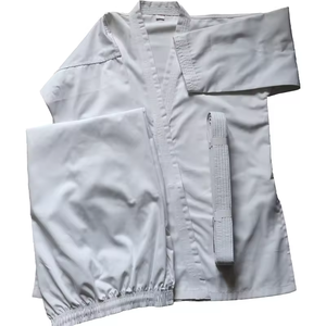 Kimono de judo blanc 100 % coton respirant unisexe pour adulte, tenue d'arts martiaux coupe classique, teint uni, en stock - Product Image 4