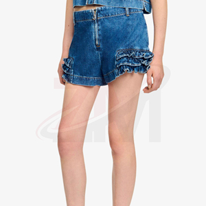 Vêtements en denim tendance streetwear, hauts et shorts vintage délavés pour femmes, taille haute, mode pour usage quotidien - Product Image 4